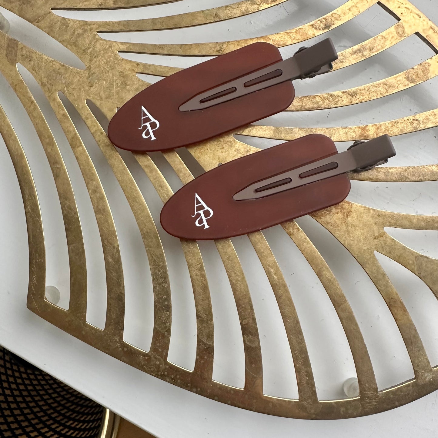 AaP hair clips - Set of four - Brown & Cream