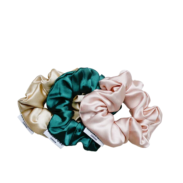 Style and protect silk scrunchie trio - Monpure